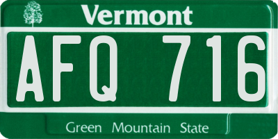 VT license plate AFQ716