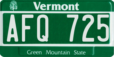 VT license plate AFQ725