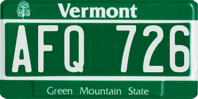 VT license plate AFQ726