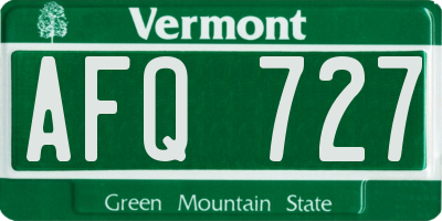 VT license plate AFQ727