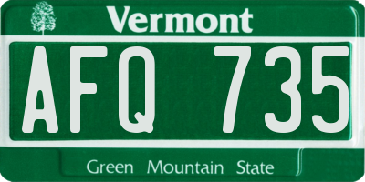 VT license plate AFQ735