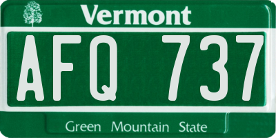 VT license plate AFQ737