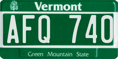 VT license plate AFQ740