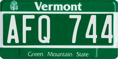 VT license plate AFQ744