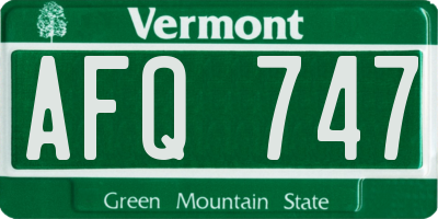 VT license plate AFQ747