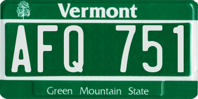 VT license plate AFQ751