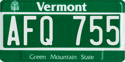 VT license plate AFQ755