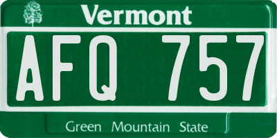 VT license plate AFQ757