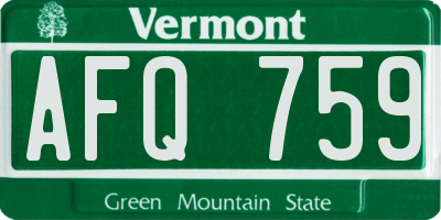 VT license plate AFQ759