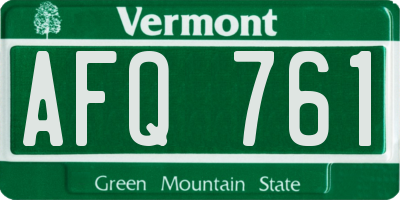 VT license plate AFQ761