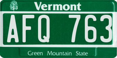 VT license plate AFQ763