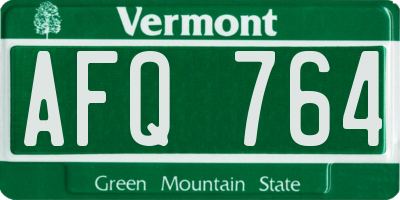 VT license plate AFQ764