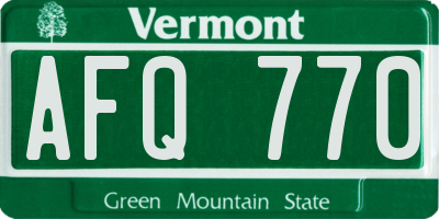 VT license plate AFQ770