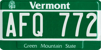 VT license plate AFQ772