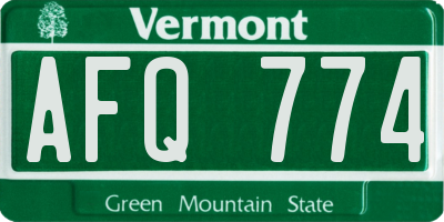 VT license plate AFQ774