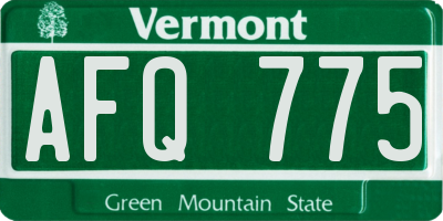 VT license plate AFQ775