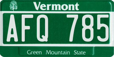 VT license plate AFQ785