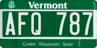 VT license plate AFQ787