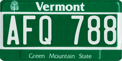 VT license plate AFQ788