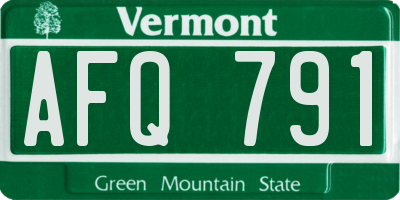 VT license plate AFQ791