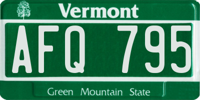 VT license plate AFQ795