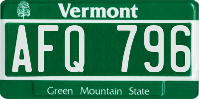 VT license plate AFQ796