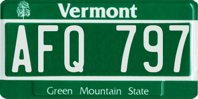 VT license plate AFQ797