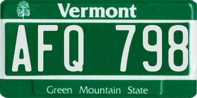 VT license plate AFQ798