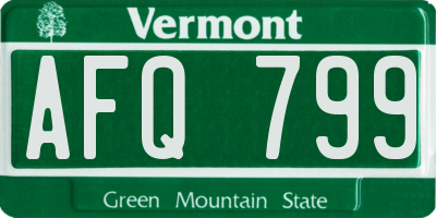 VT license plate AFQ799