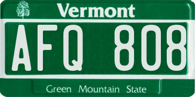 VT license plate AFQ808
