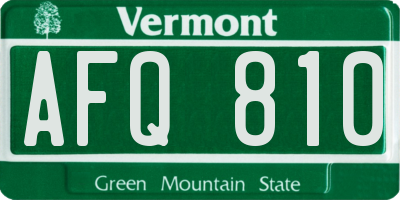 VT license plate AFQ810