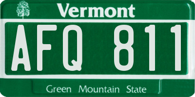 VT license plate AFQ811
