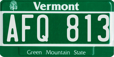 VT license plate AFQ813