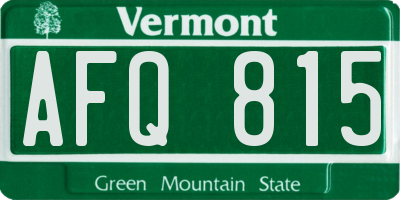 VT license plate AFQ815