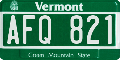 VT license plate AFQ821