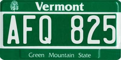 VT license plate AFQ825