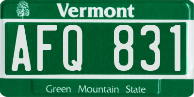 VT license plate AFQ831