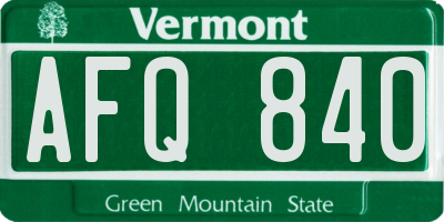 VT license plate AFQ840