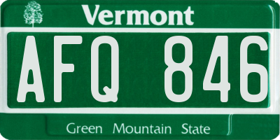VT license plate AFQ846