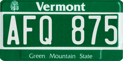 VT license plate AFQ875