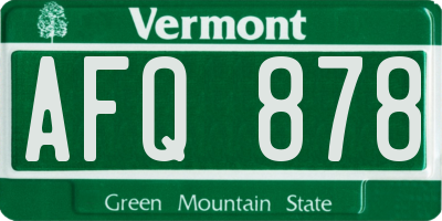 VT license plate AFQ878