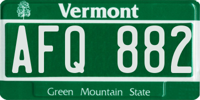 VT license plate AFQ882