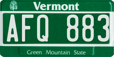 VT license plate AFQ883