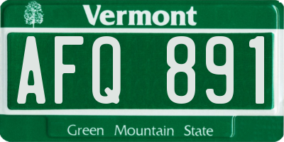 VT license plate AFQ891