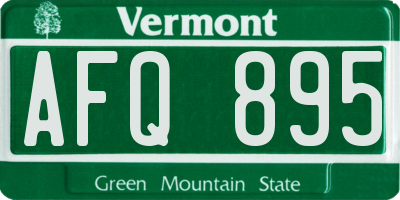 VT license plate AFQ895