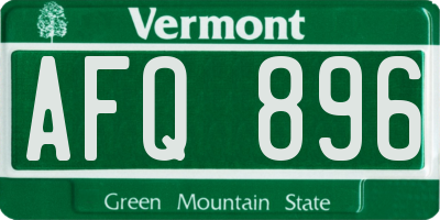 VT license plate AFQ896