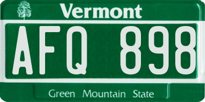VT license plate AFQ898