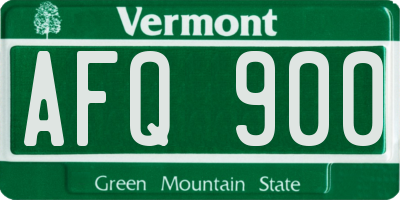 VT license plate AFQ900