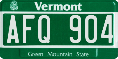 VT license plate AFQ904