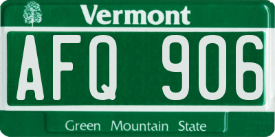 VT license plate AFQ906